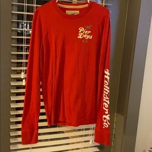 Hollister long sleeve red shirt